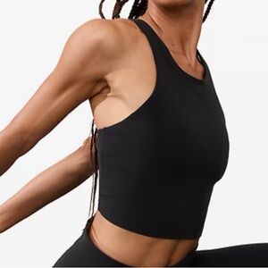 Athleta Black high neck crop top